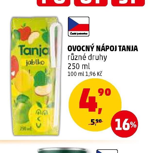 OVOCNÝ NÁPOJ TANJA 250 ml
