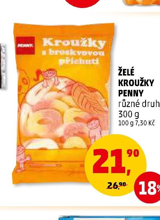 ŽELÉ KROUŽKY PENNY 300 g