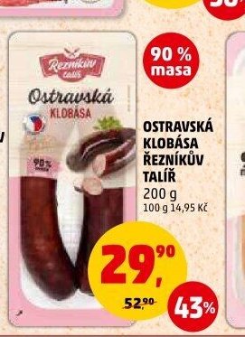 Ostravská klobása Řezníkův talíř