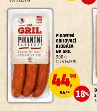 Pikantní grilovací klobása na gril
