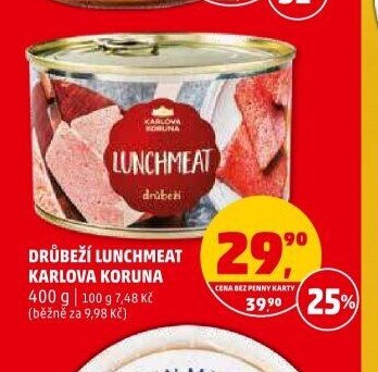 Drůbeží Lunchmeat Karlova Koruna
