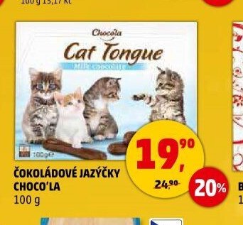 ČOKOLÁDOVÉ JAZÝČKY CHOCO'LA 100 g