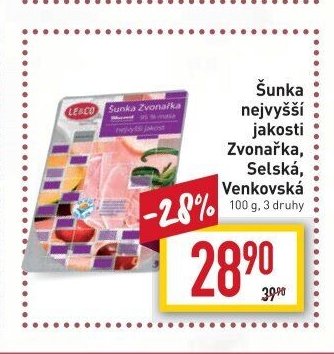 Šunka nejvyšší jakosti Zvonařka, Selská, Venkovská