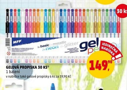 Gelová propiska 30 ks