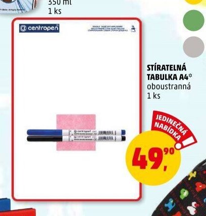 STÍRATELNÁ TABULKA A4