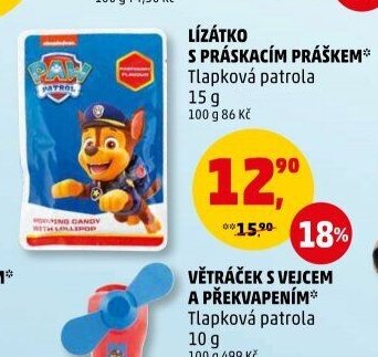 LÍZÁTKO S PRÁSKACÍM PRÁŠKEM Tlapková patrola