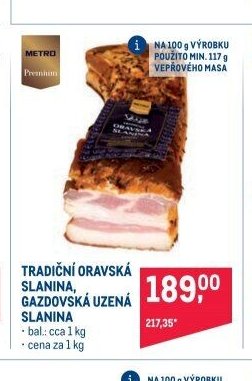 TRADIČNÍ ORAVSKÁ SLANINA, GAZDOVSKÁ UZENÁ SLANINA