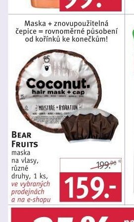 Bear Fruits maska na vlasy, různé druhy, 1 ks