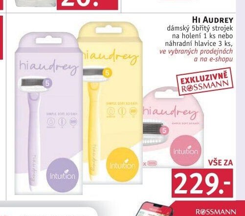 Hi Audrey dámský 5břitý strojek na holení 1 ks nebo náhradní hlavice 3 ks