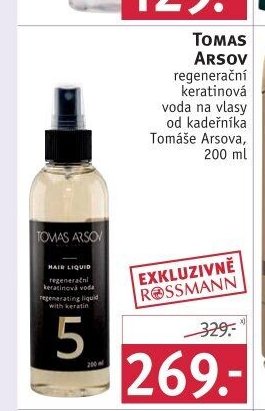 Tomas Arsov regenerační keratinová voda na vlasy