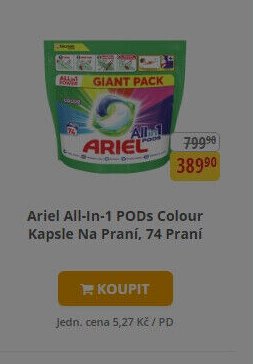Ariel All-In-1 PODs Colour Kapsle Na Praní, 74 Praní