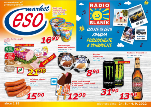 akční leták ESO MARKET 24.8.2022-4.9.2022