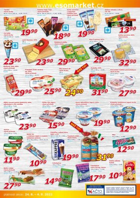 akční leták ESO MARKET 24.8.2022-4.9.2022