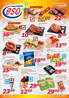akční leták ESO MARKET 24.8.2022-4.9.2022