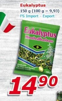 Bonbony mentolové Eukalyptus