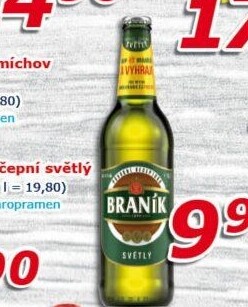 Pivo světlé výčepní 10° Braník