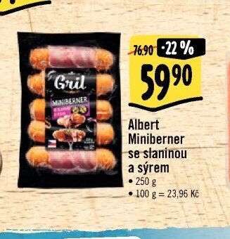 Albert Miniberner se slaninou a sýrem