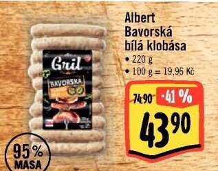 Bílá bavorská klobása Albert Gril