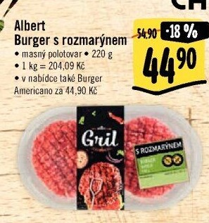 Hovězí burger s rozmarýnem Albert Gril