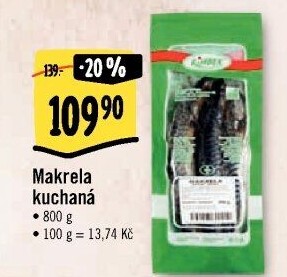 Makrela kuchaná mražená Kimbex