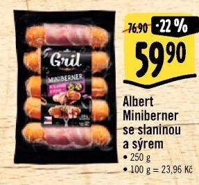Miniberner se slaninou a sýrem Albert Gril