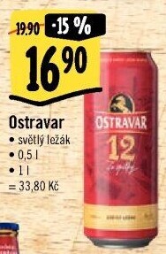 Pivo světlý ležák 12° Ostravar