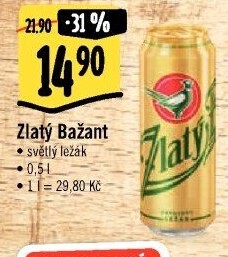 Pivo světlý ležák 12° Zlatý Bažant
