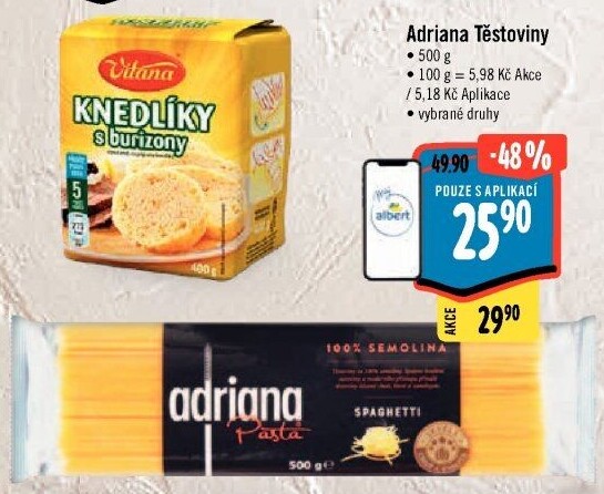 Těstoviny semolinové Adriana