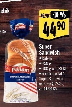 Toustový chléb supersendvič Penam