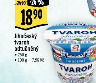 Tvaroh odtučněný Jihočeský Madeta