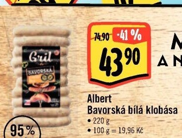 Bílá bavorská klobása Albert Gril