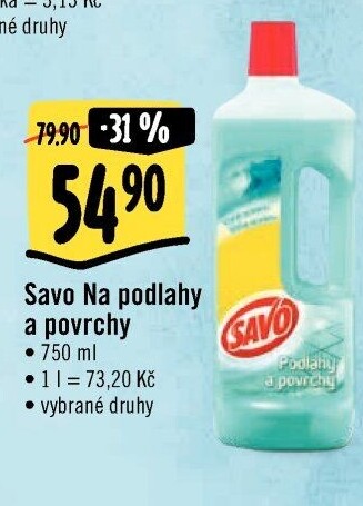 Čistič na povrchy a podlahy Savo