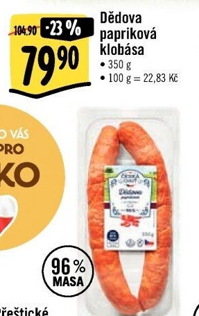 Dědova klobása papriková Česká chuť