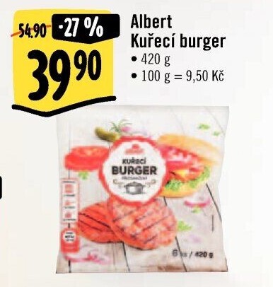 Hamburger kuřecí mražený Albert