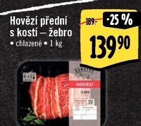 Hovězí přední s kostí - žebro Albert