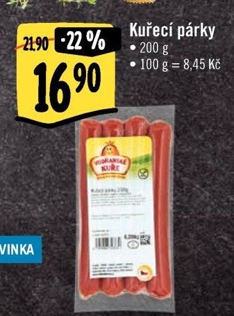 Párky kuřecí Vodňanské kuře