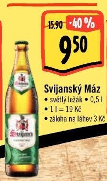 Pivo světlý ležák 11° Svijanský Máz Svijany