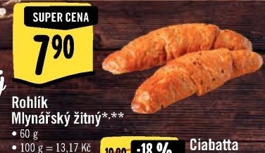 Rohlík Mlynářský žitný Albert