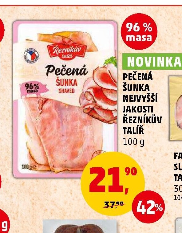 Pečená šunka nejvyšší jakosti Řezníkův talíř