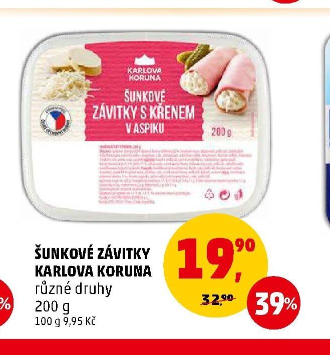 Šunkové závitky Karlova Koruna