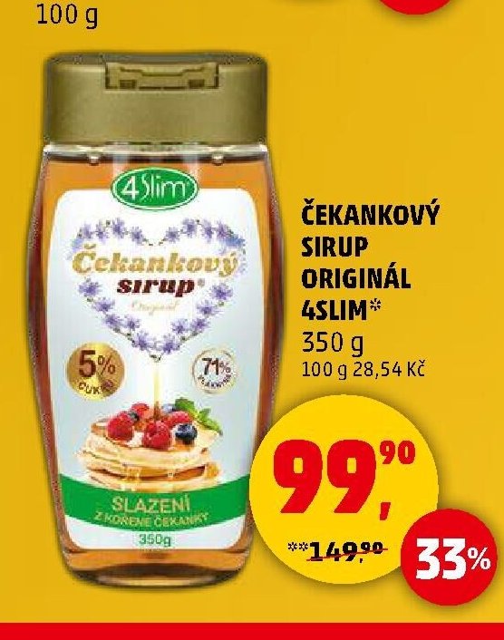 ČEKANKOVÝ SIRUP ORIGINÁL 4SLIM 350 g