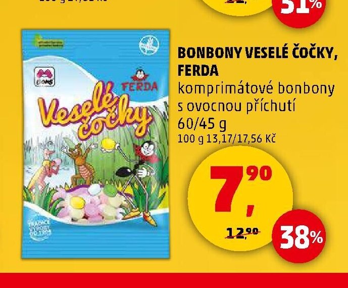 BONBONY VESELÉ ČOČKY, FERDA 60/45 g