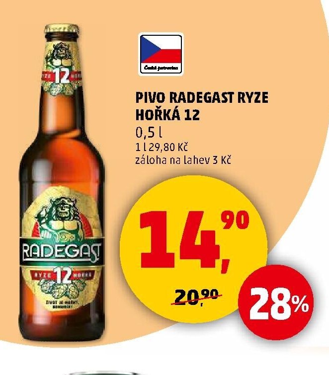 PIVO RADEGAST RYZE HOŘKÁ 12