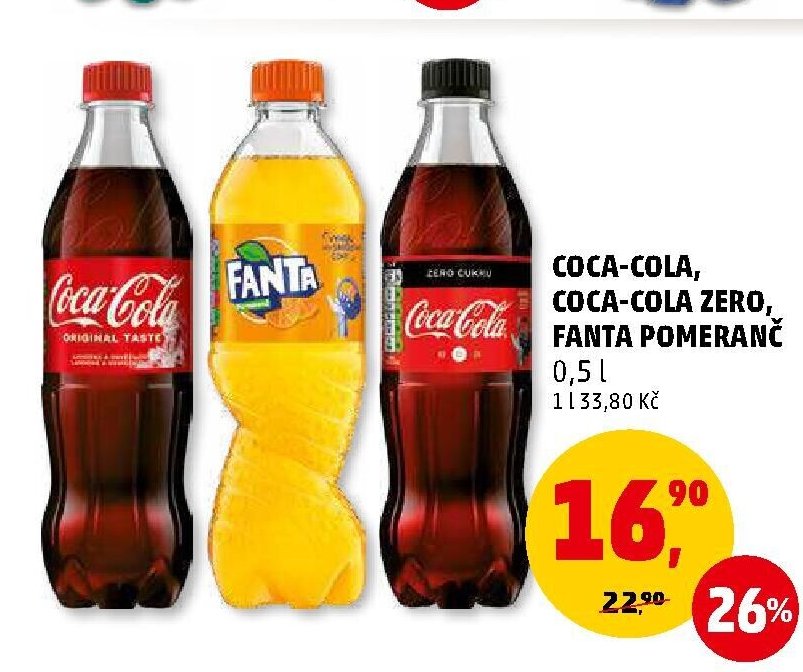 COCA-COLA, COCA-COLA ZERO, FANTA POMERANČ