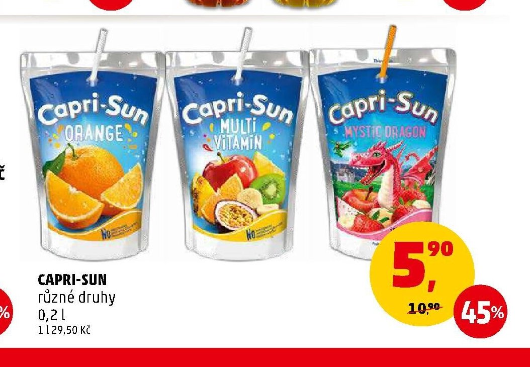 CAPRI-SUN různé druhy
