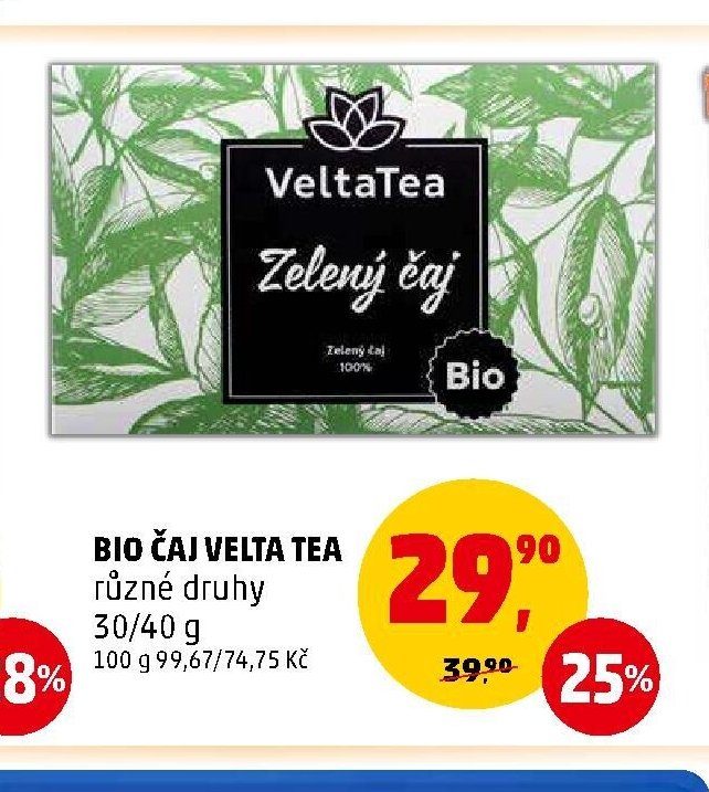 BIO ČAJ VELTA TEA různé druhy 30/40 g