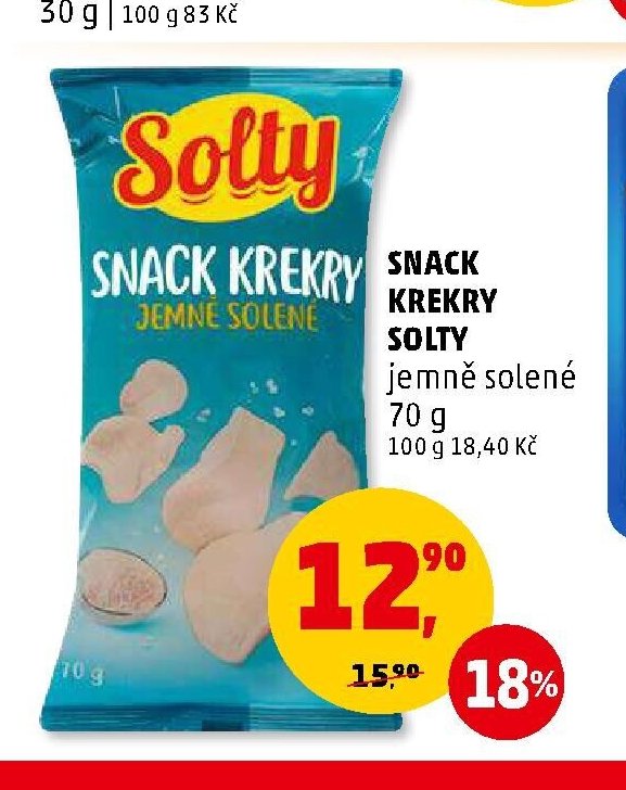 SNACK KREKRY SOLTY jemně solené 70 g
