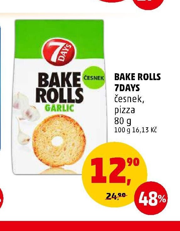 BAKE ROLLS 7DAYS česnek, pizza 80 g