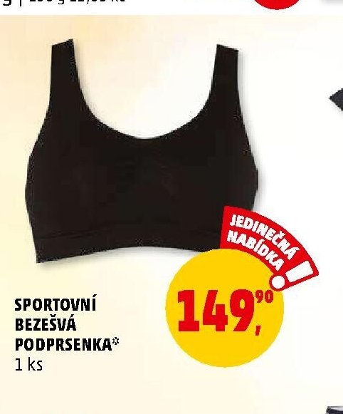 SPORTOVNÍ BEZEŠVÁ PODPRSENKA