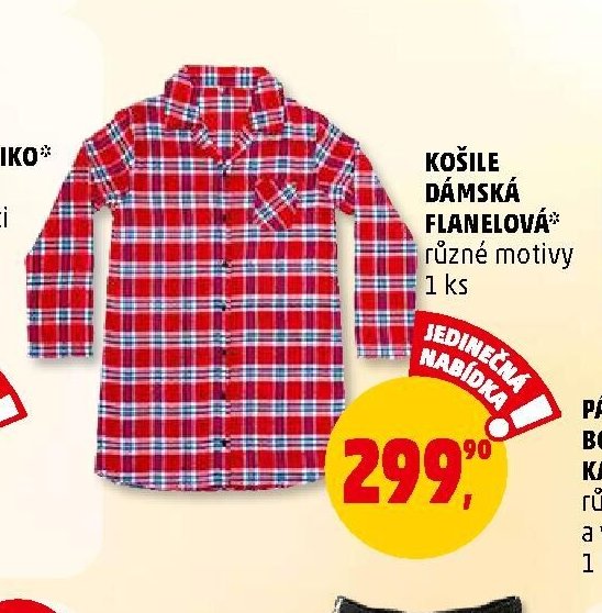 KOŠILE DÁMSKÁ FLANELOVÁ